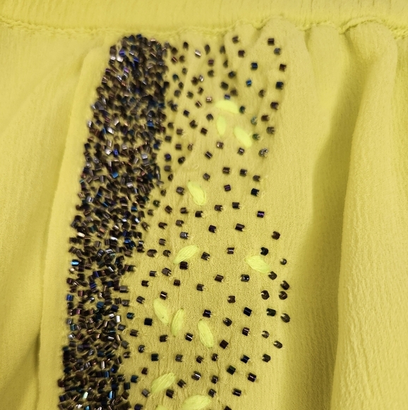 Marciano Yellow High Slit Beaded Pants - Picture 5 of 9